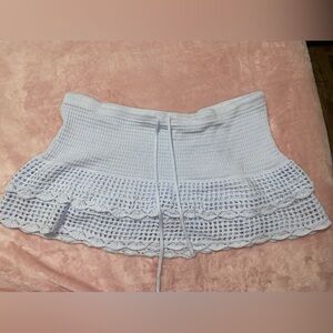 Baby Blue Swimsuit Cover Up Crochet Skirt